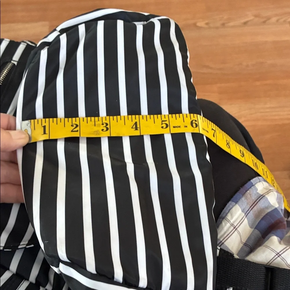 Striped Black and White Backpack